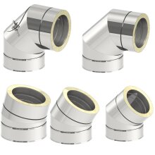 Edelstahl-Schornstein Bogen Edelstahl-Winkel Doppelwandig...