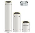 Edelstahl-Schornstein Rohr-Elemente Längen-Elemente doppelwandig 25 mm Isolierung Rohrelement 1000 mm 150 Innen, 210 Außen