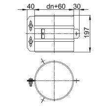 Dreipunkt-Abspannschelle Klemmband für Teleskopstangen oder Edelstahlseile (DN 150)