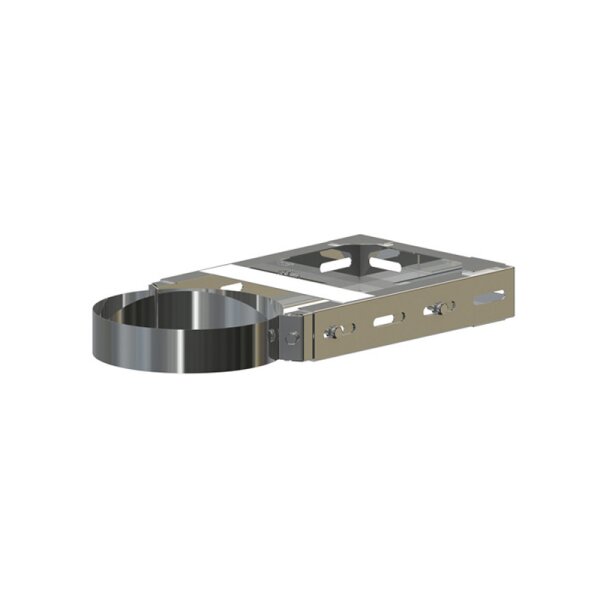 Edelstahl Wandhalter für DW Schornstein Ø 80 mm verstellbar 336 mm - 550 mm