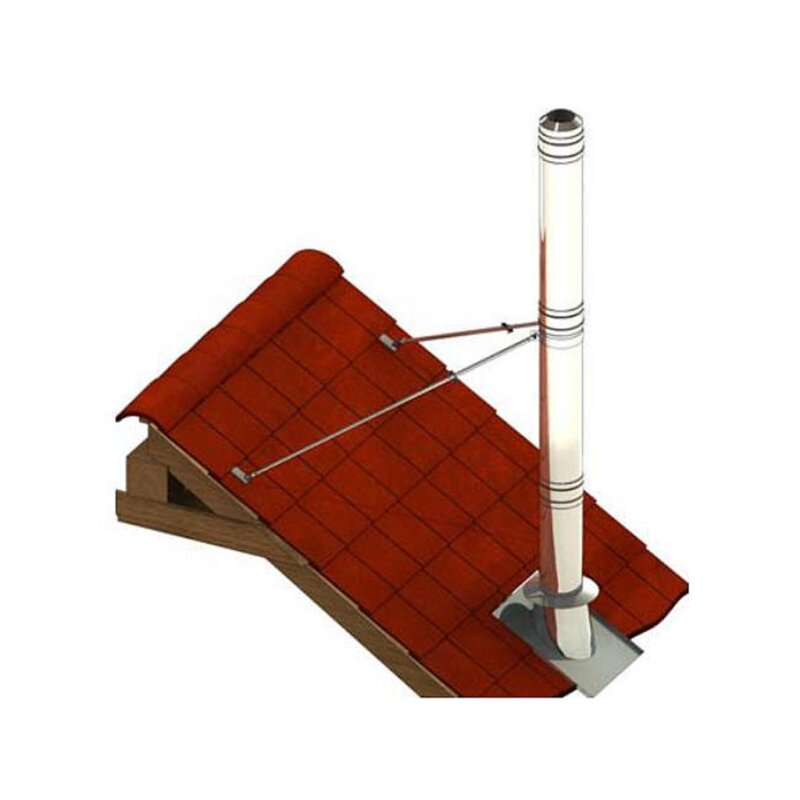 Schornsteindachabspannung Dachabspannung Teleskopstangen Abspannstange Ø 130 mm 2000 - 3000 mm