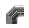 Edelstahl Schornstein Bogen Winkel  doppelwandig 15°30°45°90° mit Reinigung 150 mm Innen, 210 mm Außen 90° mit Reinigung