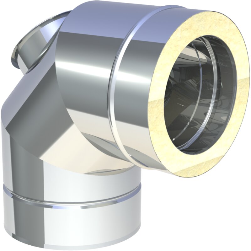 Bogenelement Winkel 90° mit Revisionsöffnung für Öl und Gas DW 80-250mm Premium