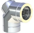 Bogenelement Winkel 87° mit Revisionsöffnung für Festbrennstoffe DW 80-250mm Premium