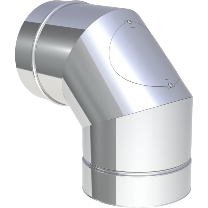 Bogenelement Winkel 90° mit Revisionsöffnung Design für Festbrennstoffe (Innenbereich) DW 80-250mm Premium
