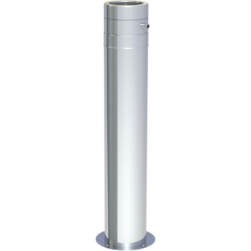 Teleskopstütze mit Teleskopkopf seitlichem Kondensatablauf und 1/2" Nippel 190-1130mm DW 130-250mm doppelwandig Wandstärke 0,5 mm