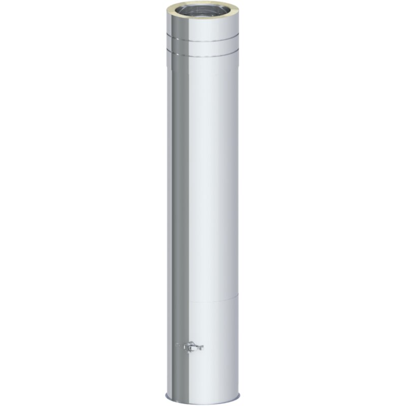 Teleskopstütze mit Teleskopkopf Kondensatablauf unten und Tür für Kondensatauffangbehälter 480-1120mm DW130-250mm Wandstärke 0,5 mm