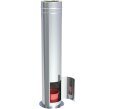 Teleskopstütze mit Teleskopkopf Ablauf unten und Tür für Kondensatauffangbehälter 610mm-1190mm DW80-250mm Wandstärke 0,5 mm