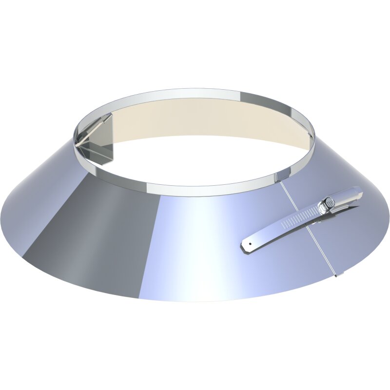 Wetterkragen mit Rand und Abstandhaltern für Hinterlüftung DW130-250mm Wandstärke 0,5 mm