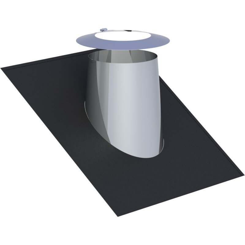 Dachdurchführung 26-35° mit Elastomerrand und Wetterkragen DW 130-250mm Wandstärke 0,5 mm
